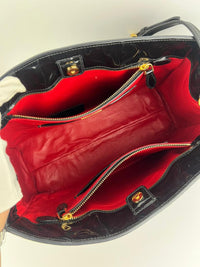 BN2492 Spazzolato Patent Leather Tote Black