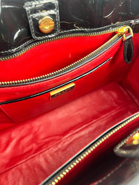 BN2492 Spazzolato Patent Leather Tote Black