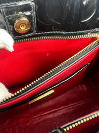 BN2492 Spazzolato Patent Leather Tote Black