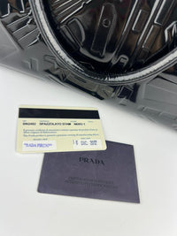 BN2492 Spazzolato Patent Leather Tote Black