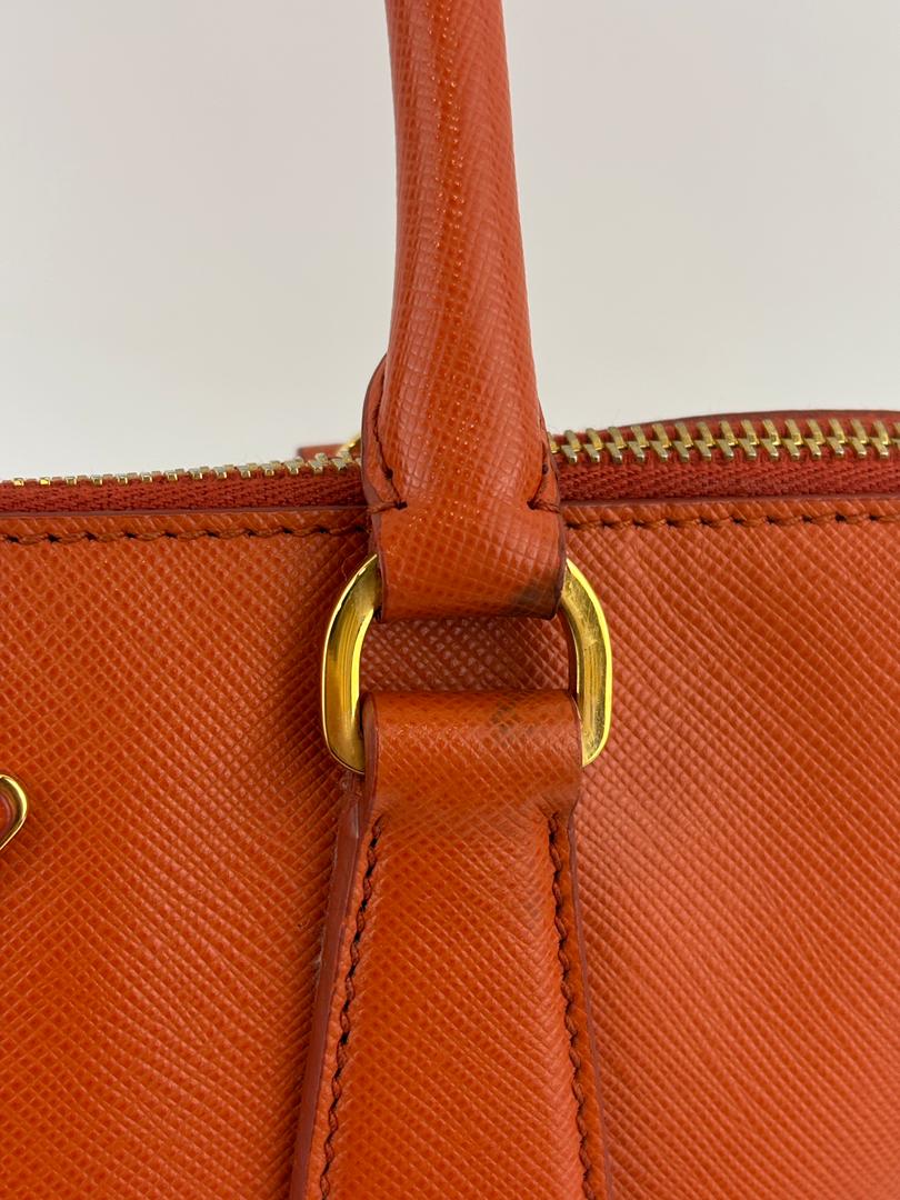 BL0837 Saffiano Lux Leather Dome Satchel Papaya