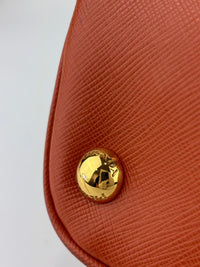 BL0837 Saffiano Lux Leather Dome Satchel Papaya