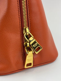 BL0837 Saffiano Lux Leather Dome Satchel Papaya