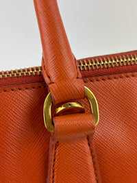 BL0837 Saffiano Lux Leather Dome Satchel Papaya