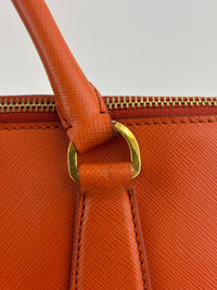 BL0837 Saffiano Lux Leather Dome Satchel Papaya