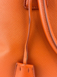 BL0837 Saffiano Lux Leather Dome Satchel Papaya