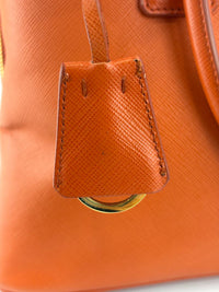 BL0837 Saffiano Lux Leather Dome Satchel Papaya