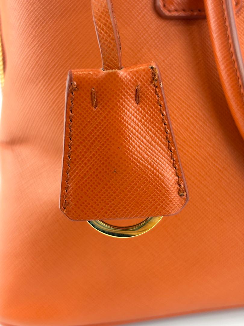 BL0837 Saffiano Lux Leather Dome Satchel Papaya