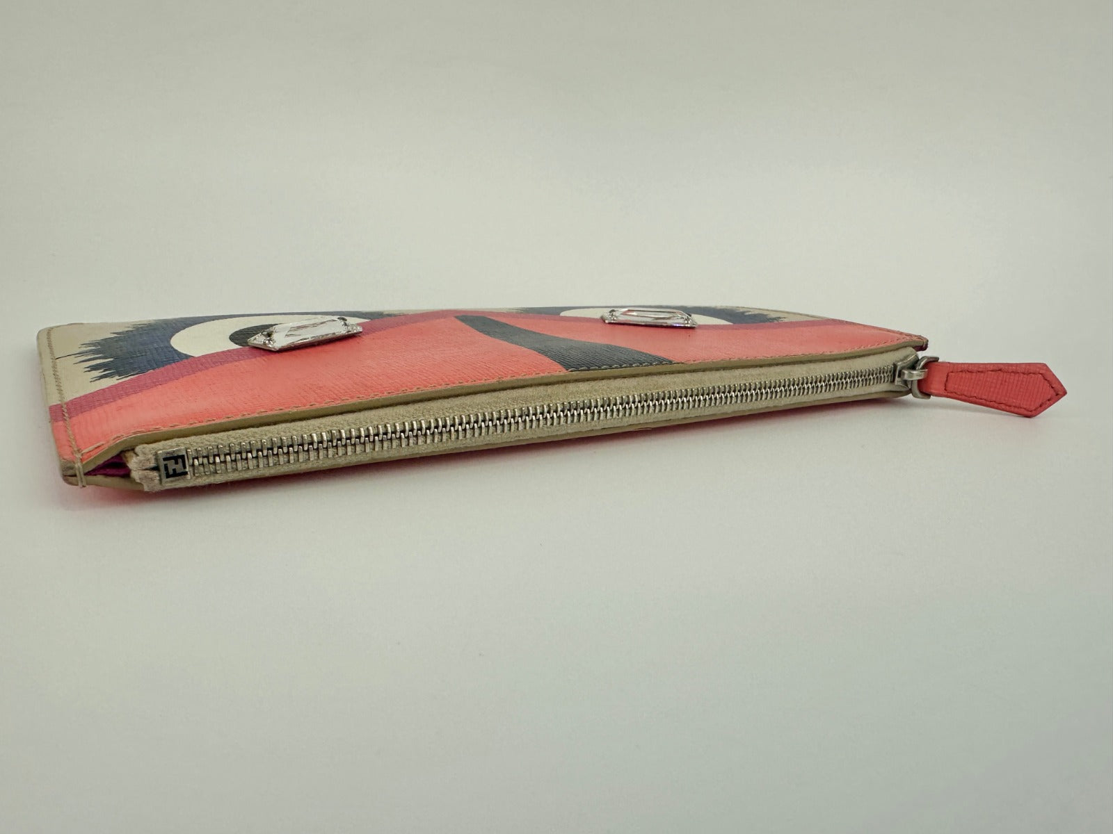 8M0341 Monster Multicolor Coated Canvas Zip Clutch Wallet