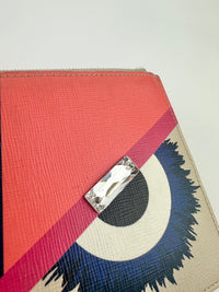 8M0341 Monster Multicolor Coated Canvas Zip Clutch Wallet