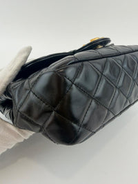 Medium Quilted Wavy CC Hobo Black Patent Aged Calfskin GHW - Glampot