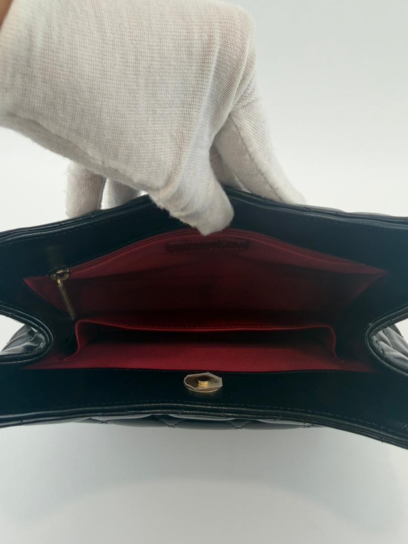 Medium Quilted Wavy CC Hobo Black Patent Aged Calfskin GHW - Glampot