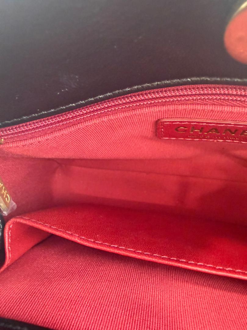 Medium Quilted Wavy CC Hobo Black Patent Aged Calfskin GHW - Glampot