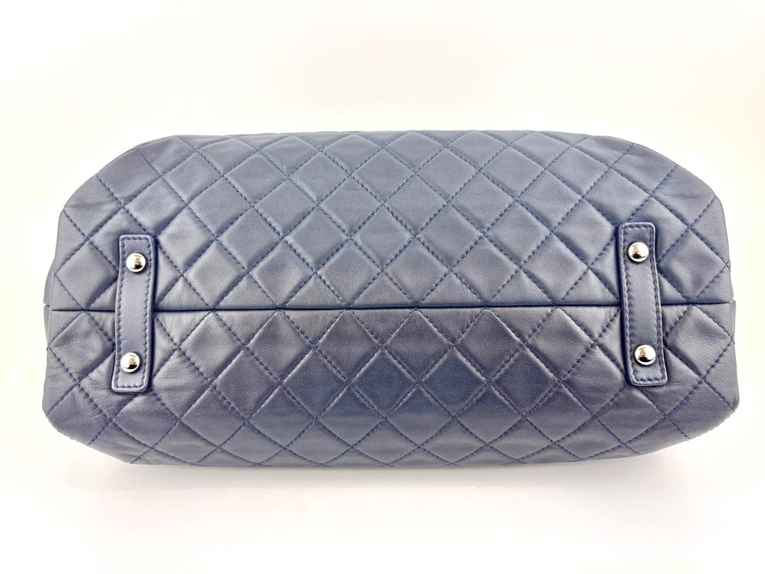 Accordion Shopping Tote Navy SHW - Glampot