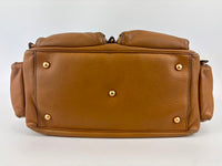 T Bag Media Satchel Brown Leather