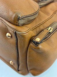T Bag Media Satchel Brown Leather