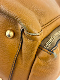 T Bag Media Satchel Brown Leather