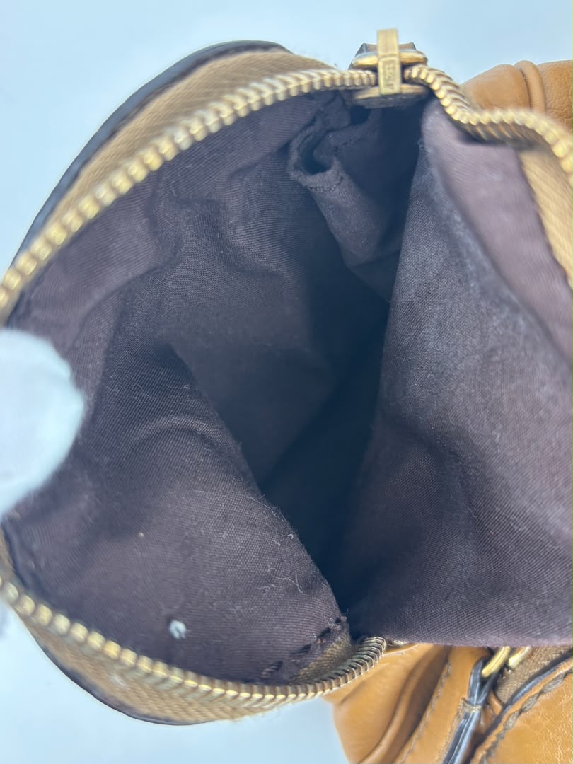 T Bag Media Satchel Brown Leather