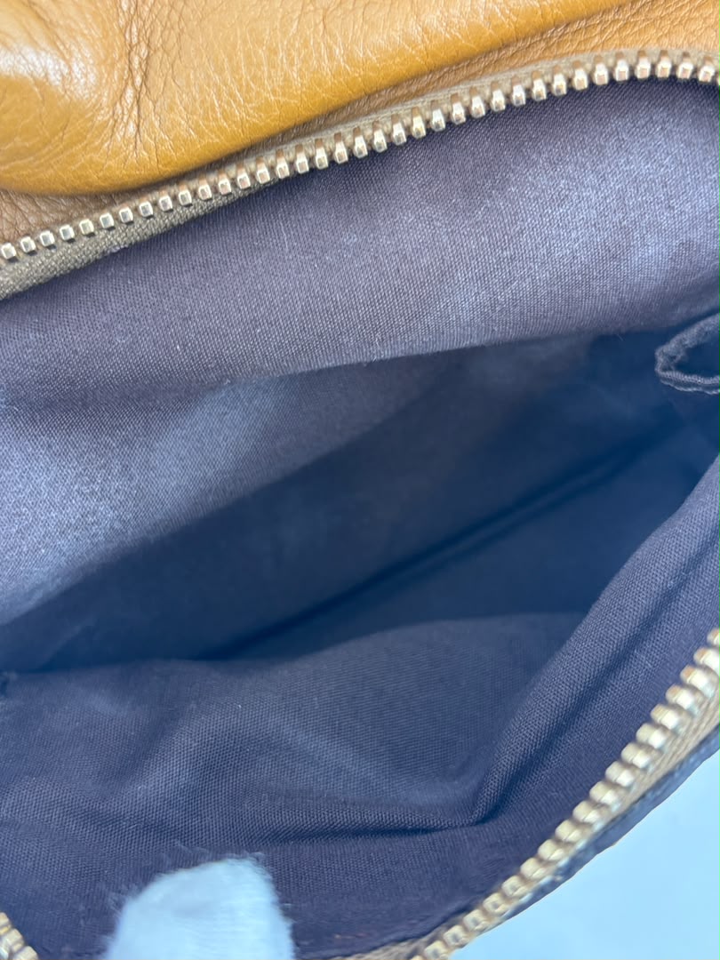 T Bag Media Satchel Brown Leather