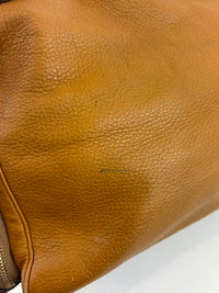 T Bag Media Satchel Brown Leather