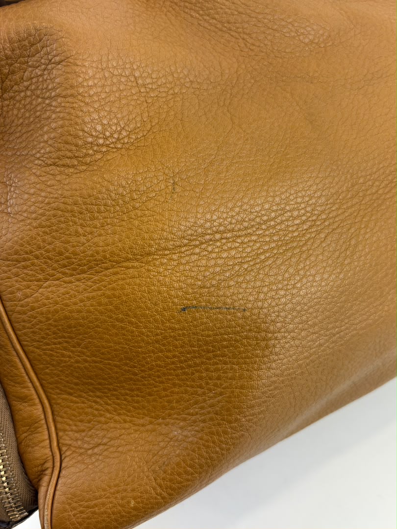 T Bag Media Satchel Brown Leather