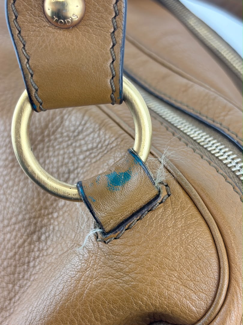 T Bag Media Satchel Brown Leather