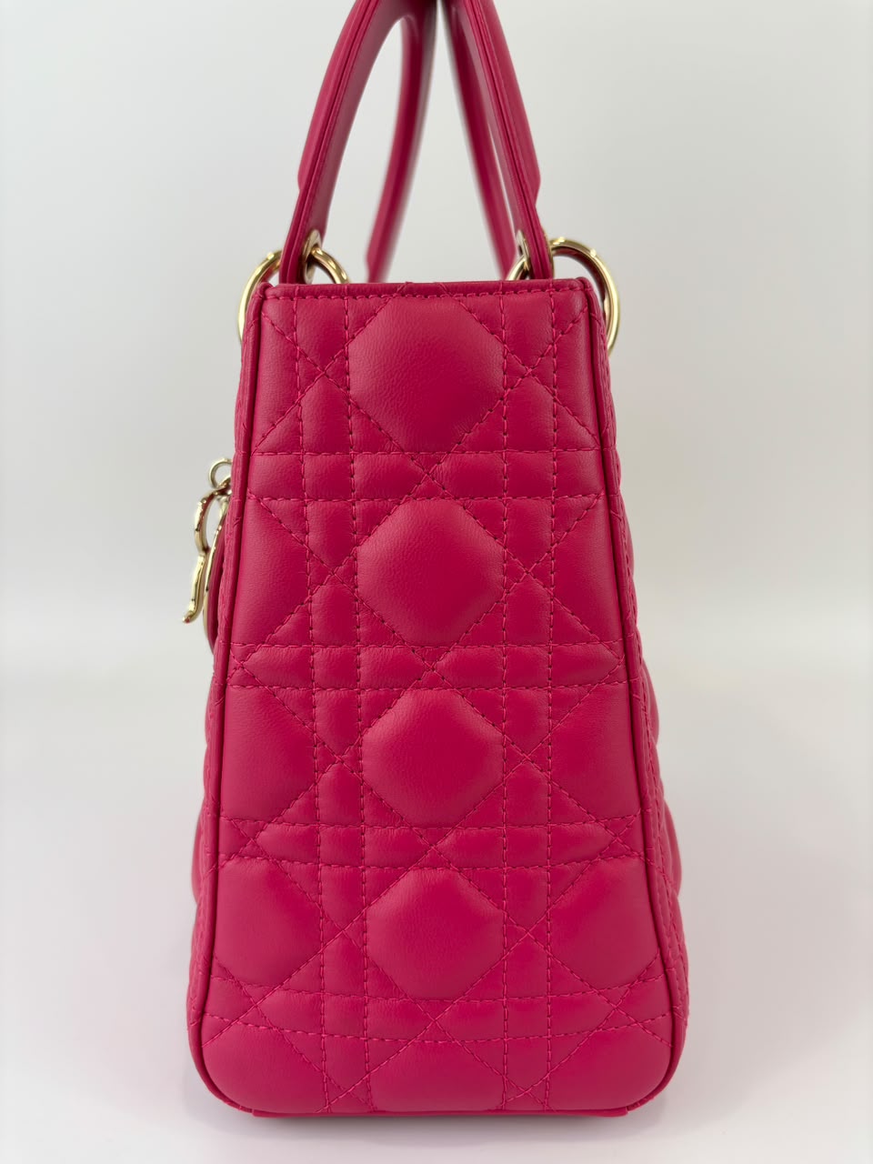 Lady Dior Medium Fuchsia Pink Cannage Lambskin GHW