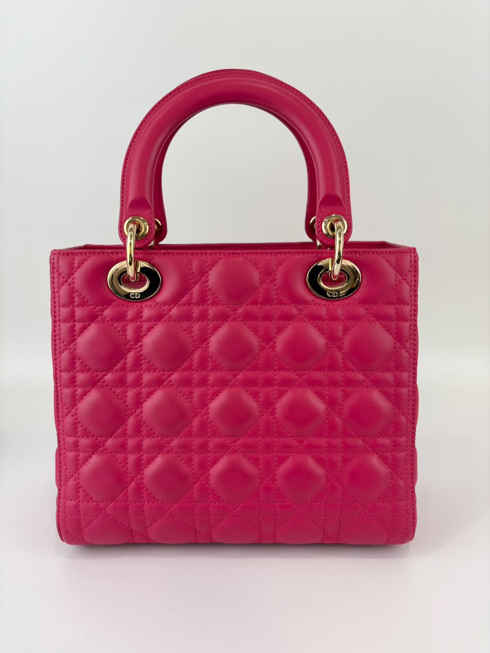 Lady Dior Medium Fuchsia Pink Cannage Lambskin GHW