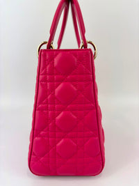 Lady Dior Medium Fuchsia Pink Cannage Lambskin GHW