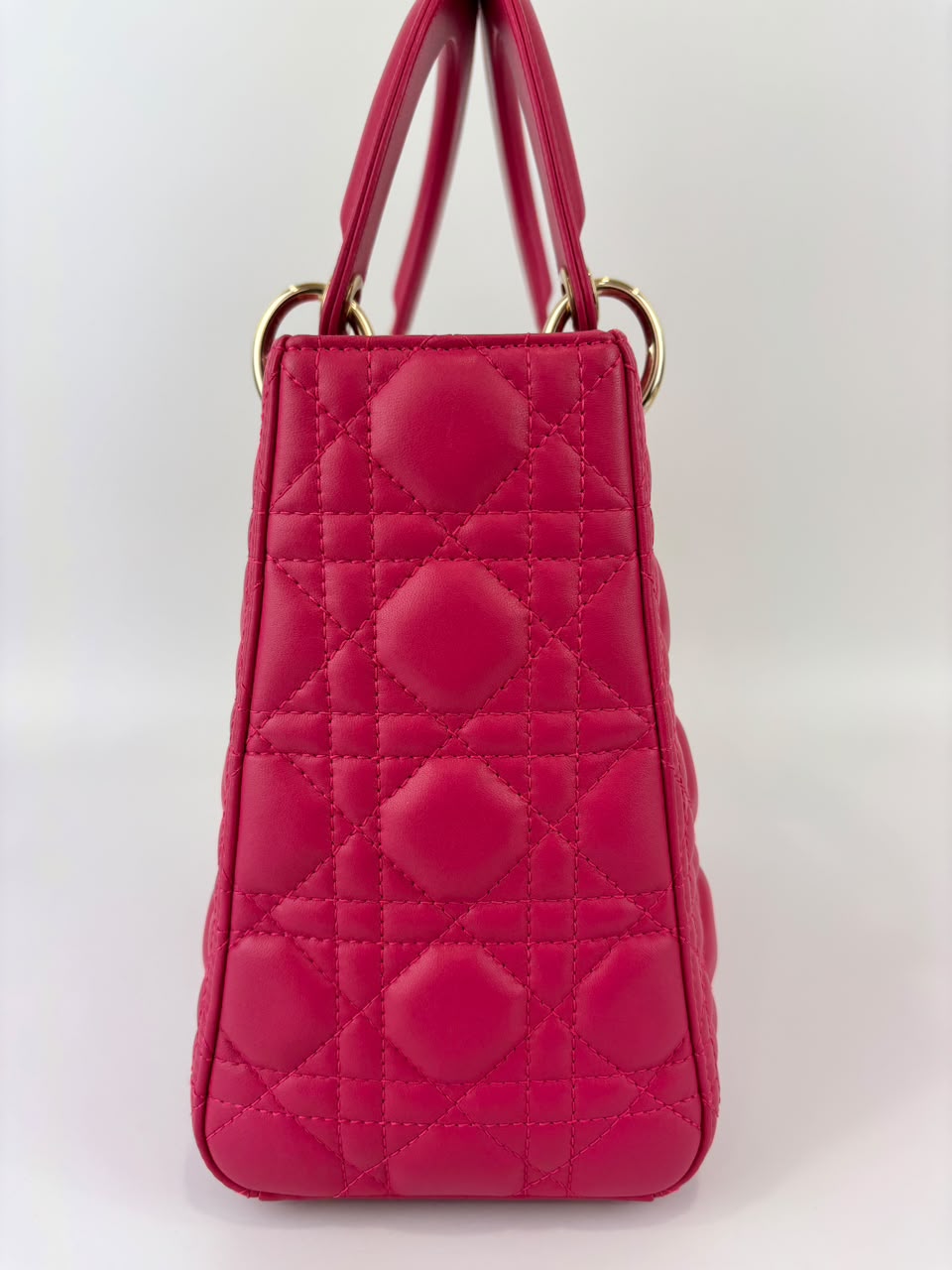 Lady Dior Medium Fuchsia Pink Cannage Lambskin GHW