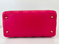 Lady Dior Medium Fuchsia Pink Cannage Lambskin GHW