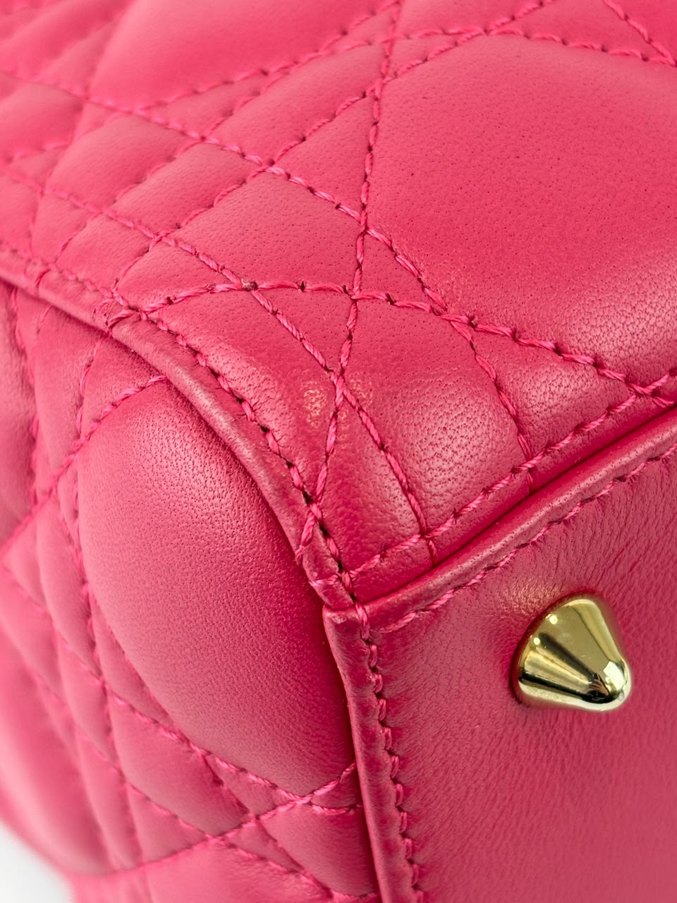Lady Dior Medium Fuchsia Pink Cannage Lambskin GHW