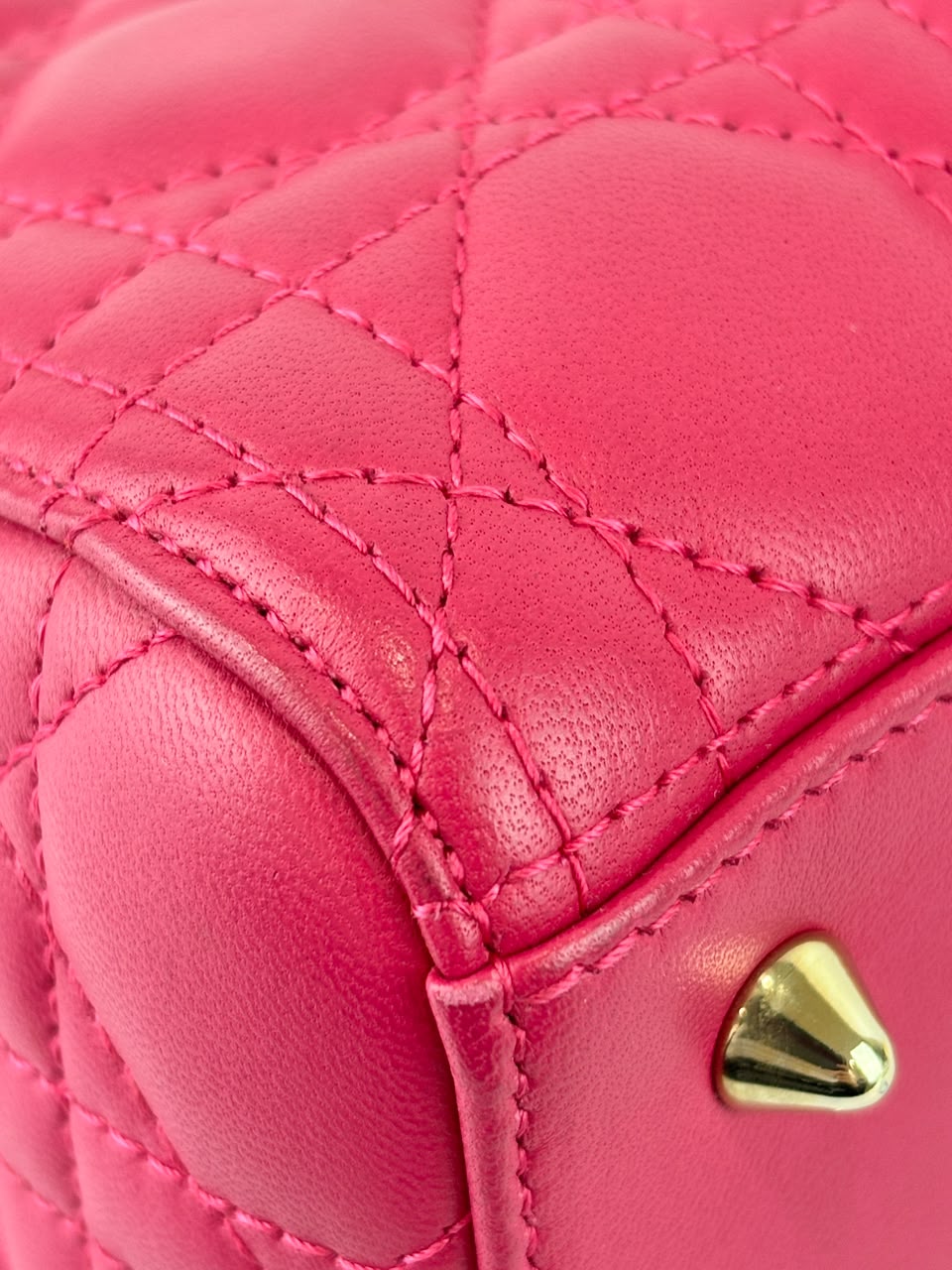 Lady Dior Medium Fuchsia Pink Cannage Lambskin GHW