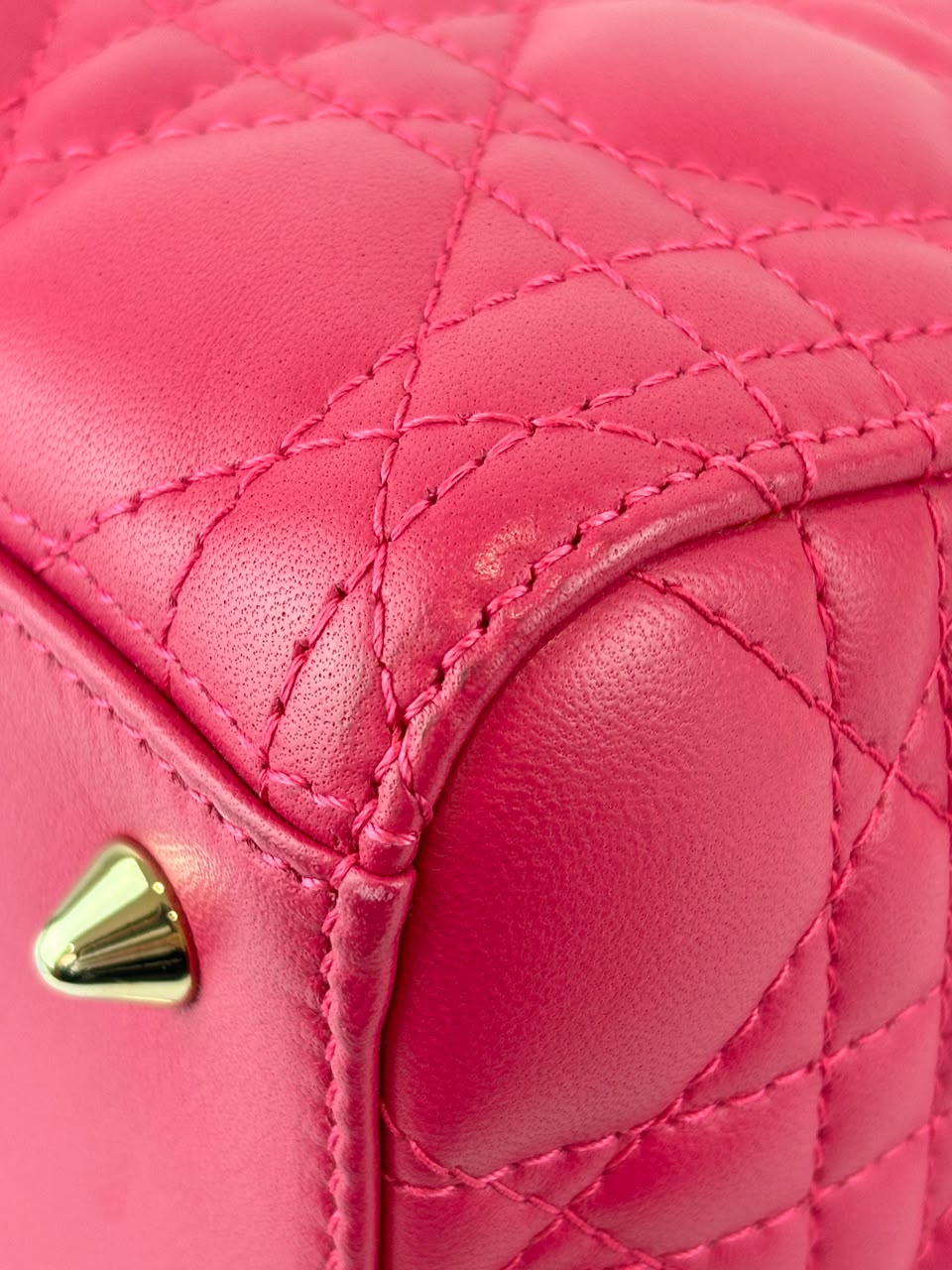 Lady Dior Medium Fuchsia Pink Cannage Lambskin GHW