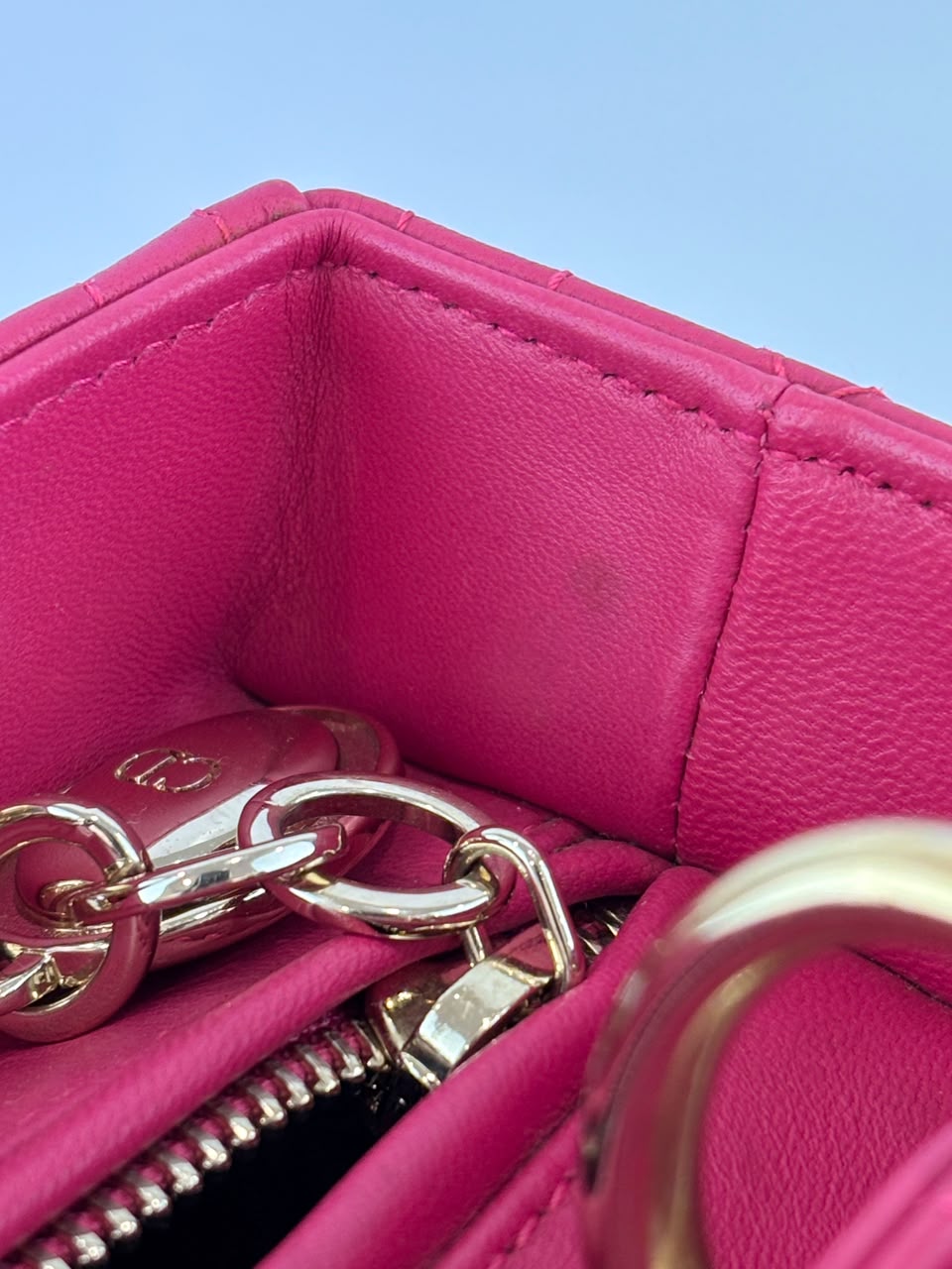 Lady Dior Medium Fuchsia Pink Cannage Lambskin GHW