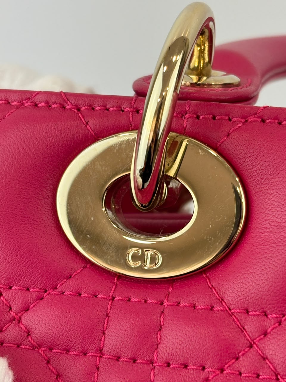 Lady Dior Medium Fuchsia Pink Cannage Lambskin GHW
