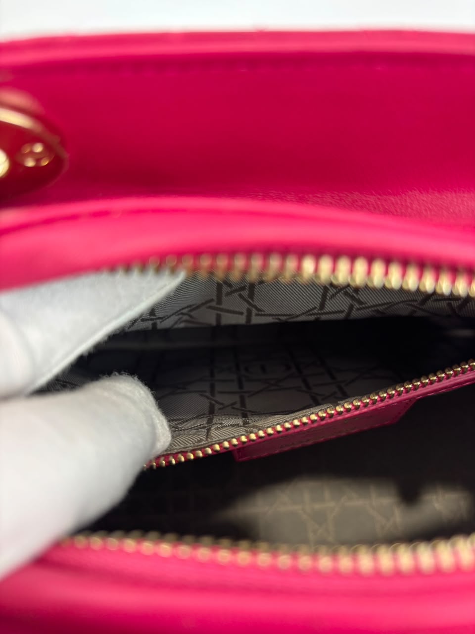 Lady Dior Medium Fuchsia Pink Cannage Lambskin GHW