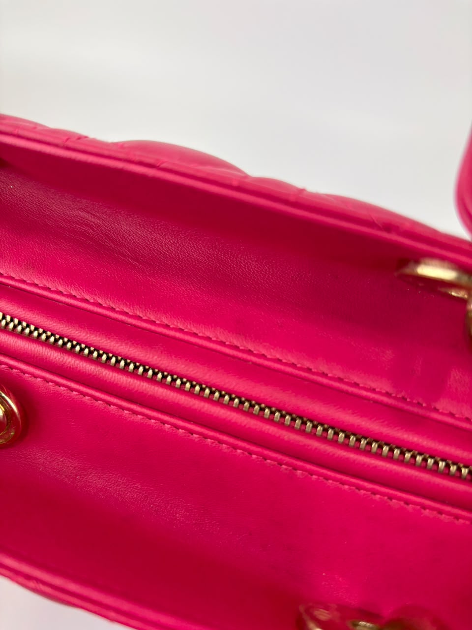 Lady Dior Medium Fuchsia Pink Cannage Lambskin GHW