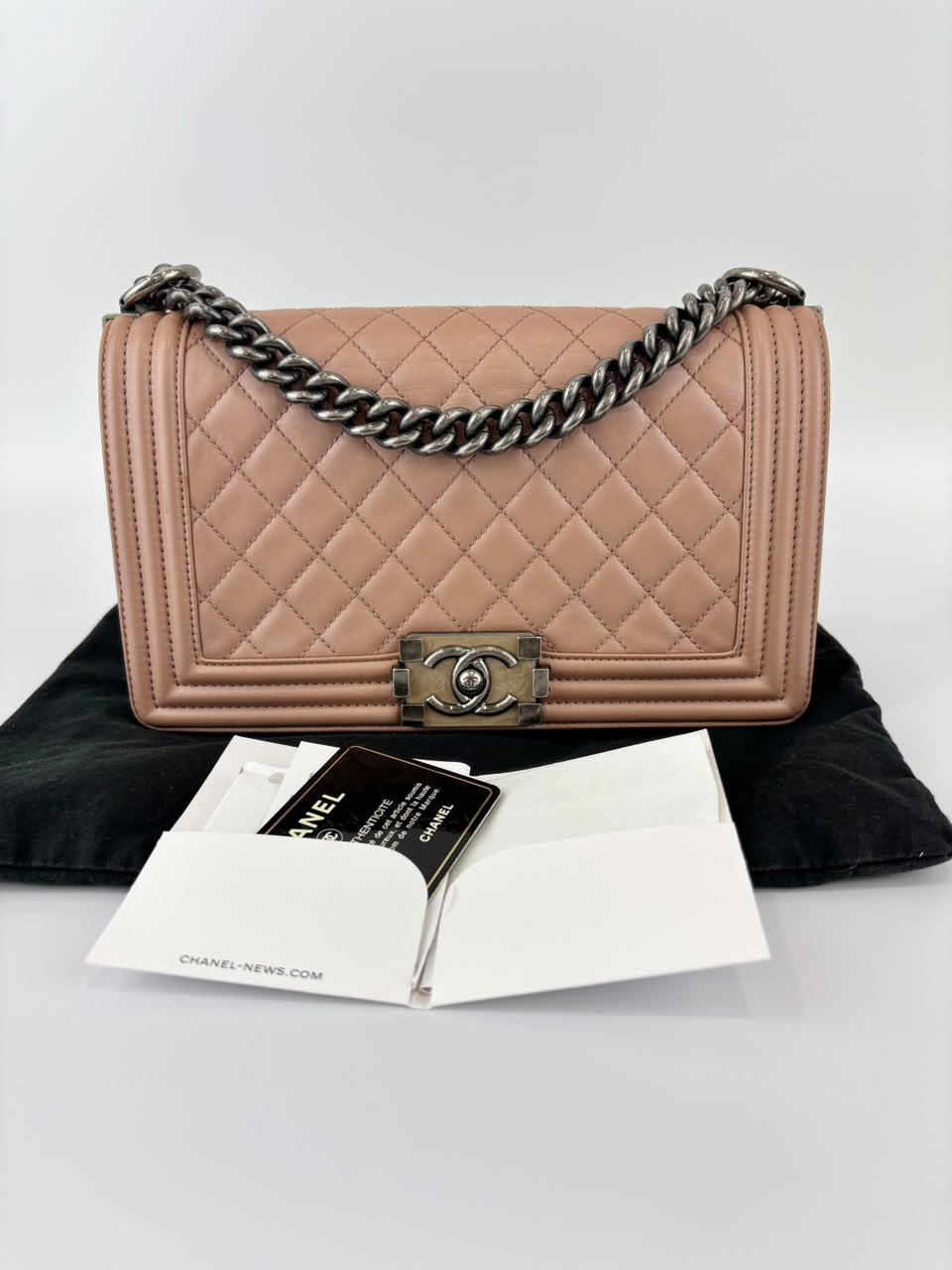 Boy Old Medium in Nude Rose Lambskin RHW