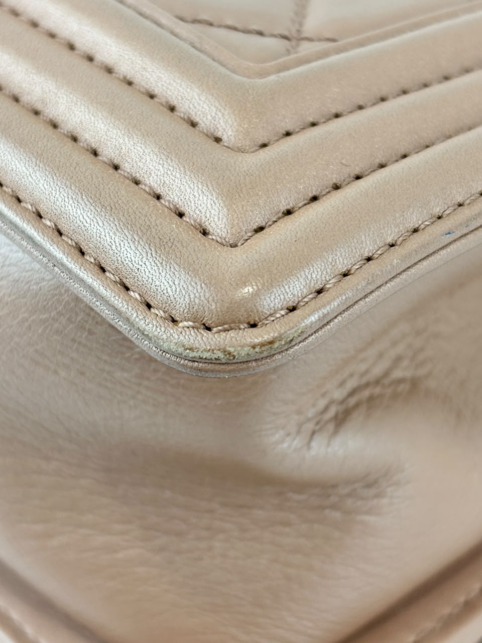 Boy Old Medium in Nude Rose Lambskin RHW