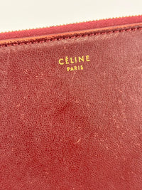 Large Zipped Multifunction Wallet in Burgundy Smooth Calfskin