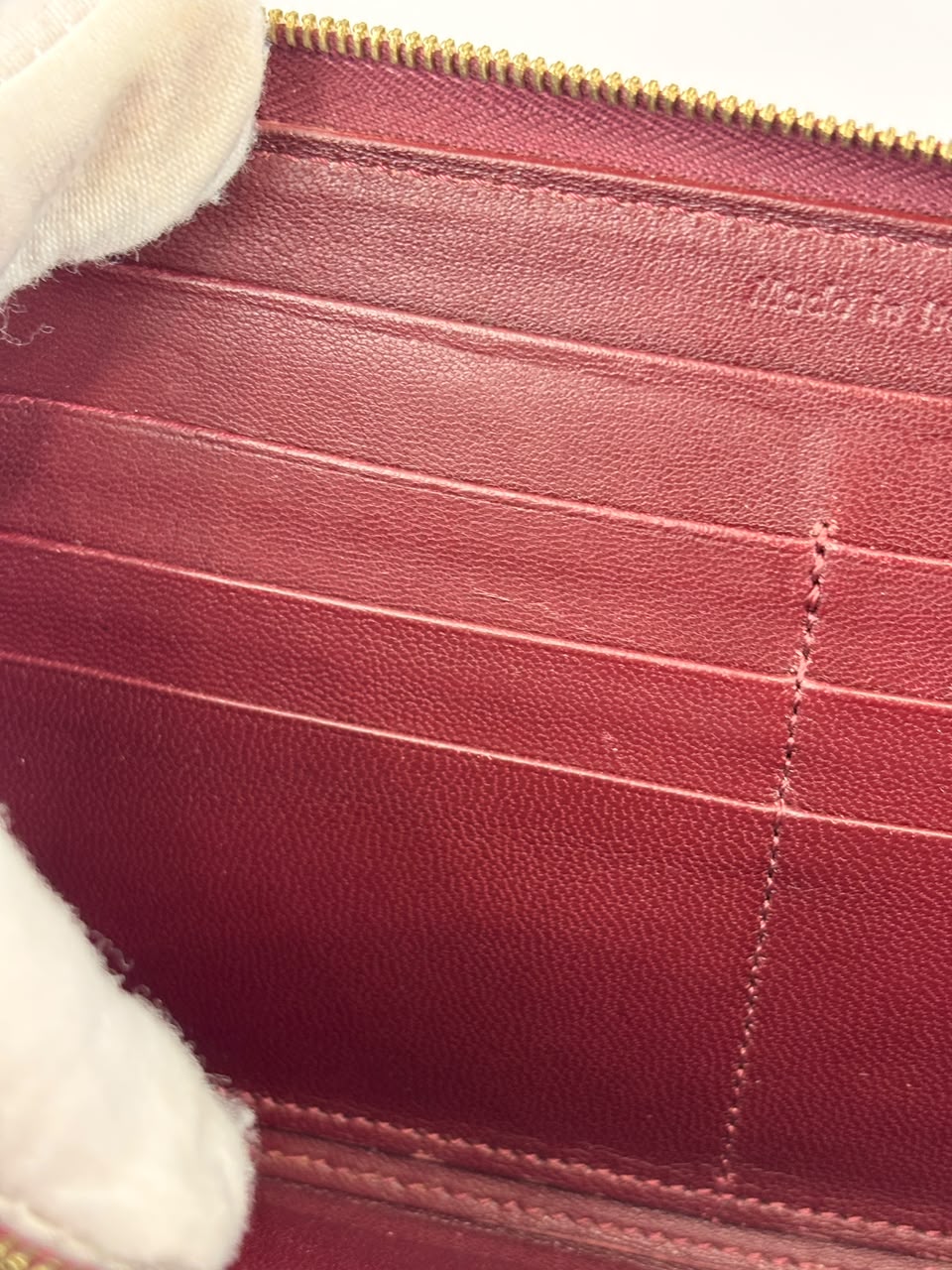 Large Zipped Multifunction Wallet in Burgundy Smooth Calfskin