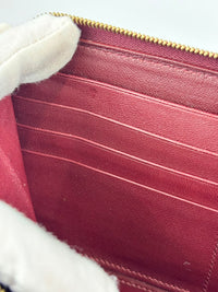 Large Zipped Multifunction Wallet in Burgundy Smooth Calfskin