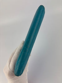 Blue Camellia Embossed Lambskin Leather Wallet