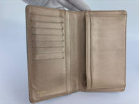 Blue Camellia Embossed Lambskin Leather Wallet