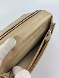 Blue Camellia Embossed Lambskin Leather Wallet