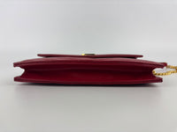 Cassandre Envelope Chain Wallet Red Matelassé Leather GHW