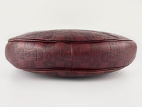 Half Moon Bamboo Ring Hobo Bag in Maroon