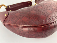 Half Moon Bamboo Ring Hobo Bag in Maroon