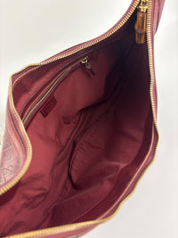 Half Moon Bamboo Ring Hobo Bag in Maroon
